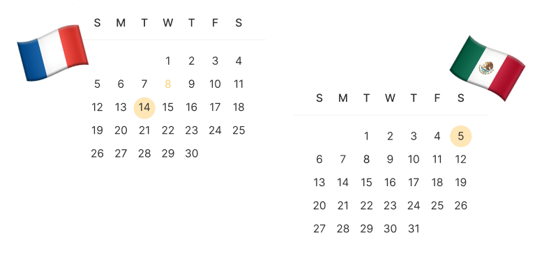international calendars