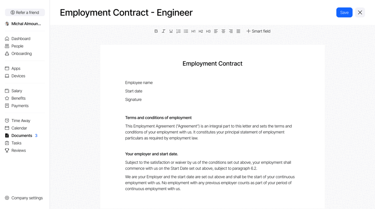 Gif showing contract workflow