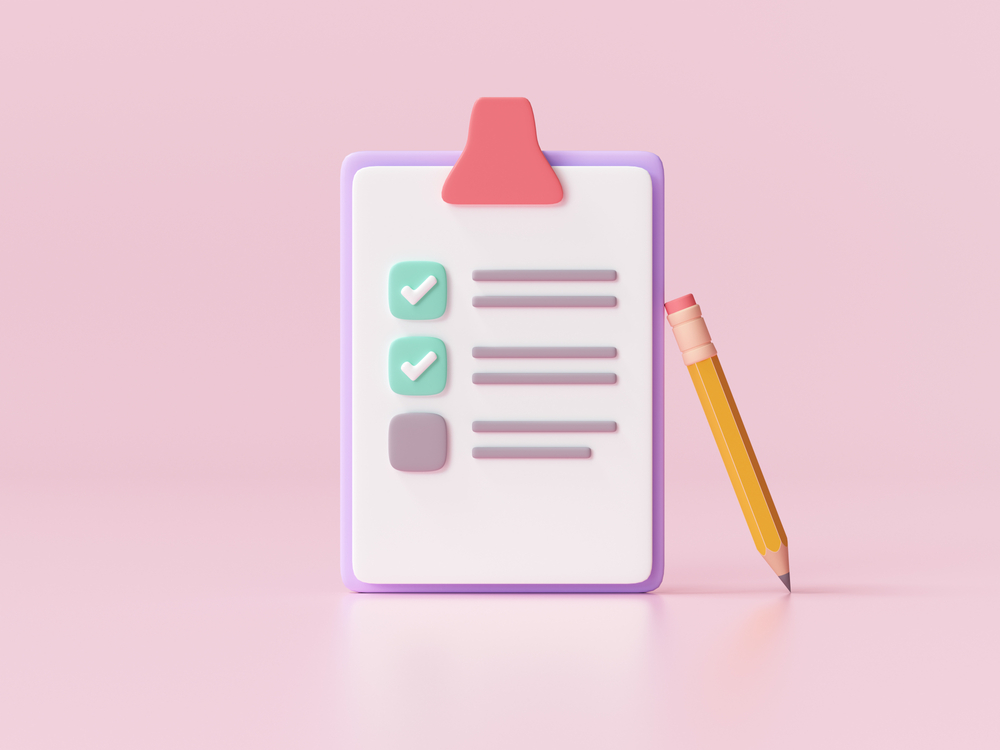 employee onboarding checklist with pencil