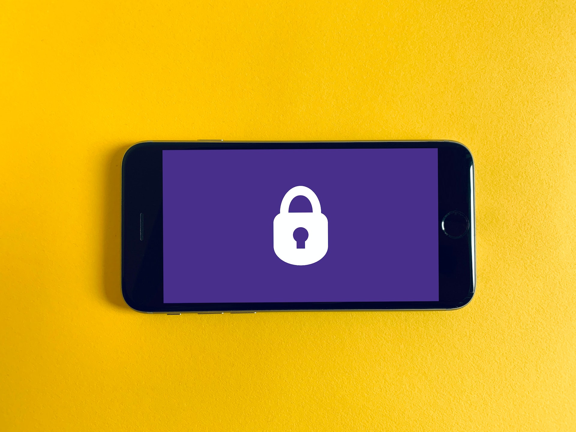 smartphone screen with a padlock icon
