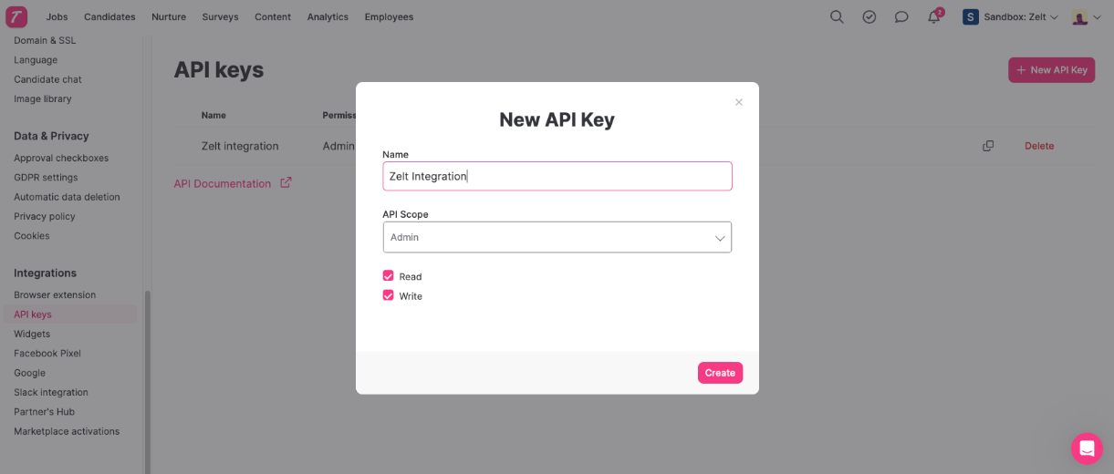 API key