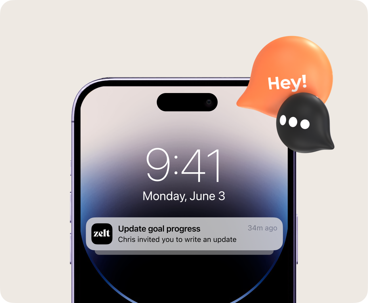 Notification to update goal progress