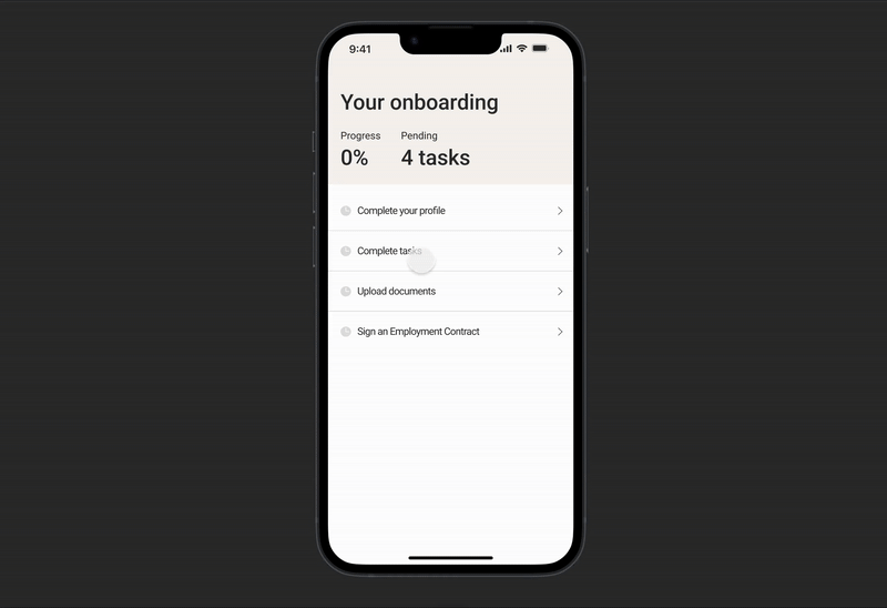 onboarding flow on mobile