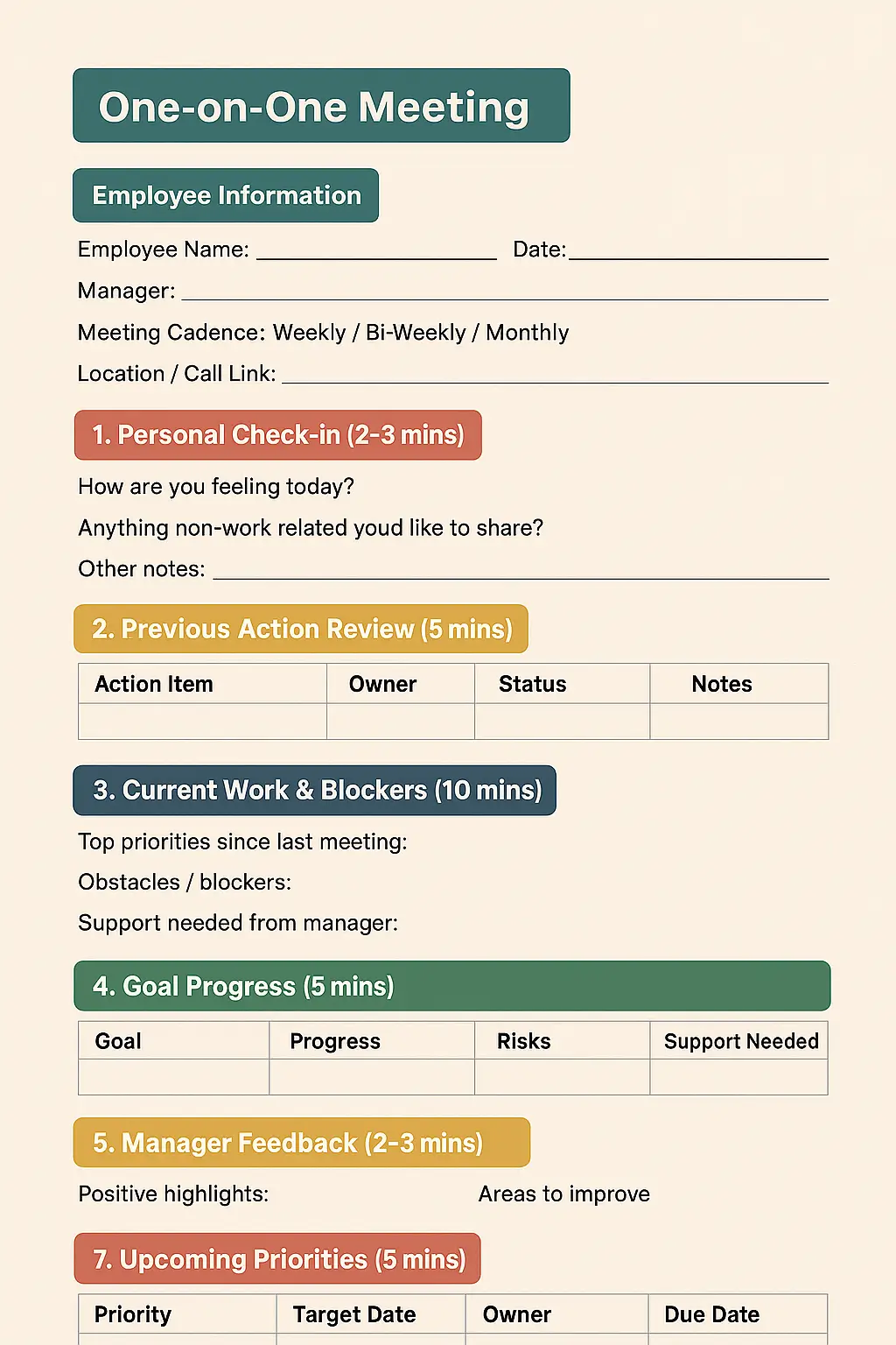 one-on-one meeting template