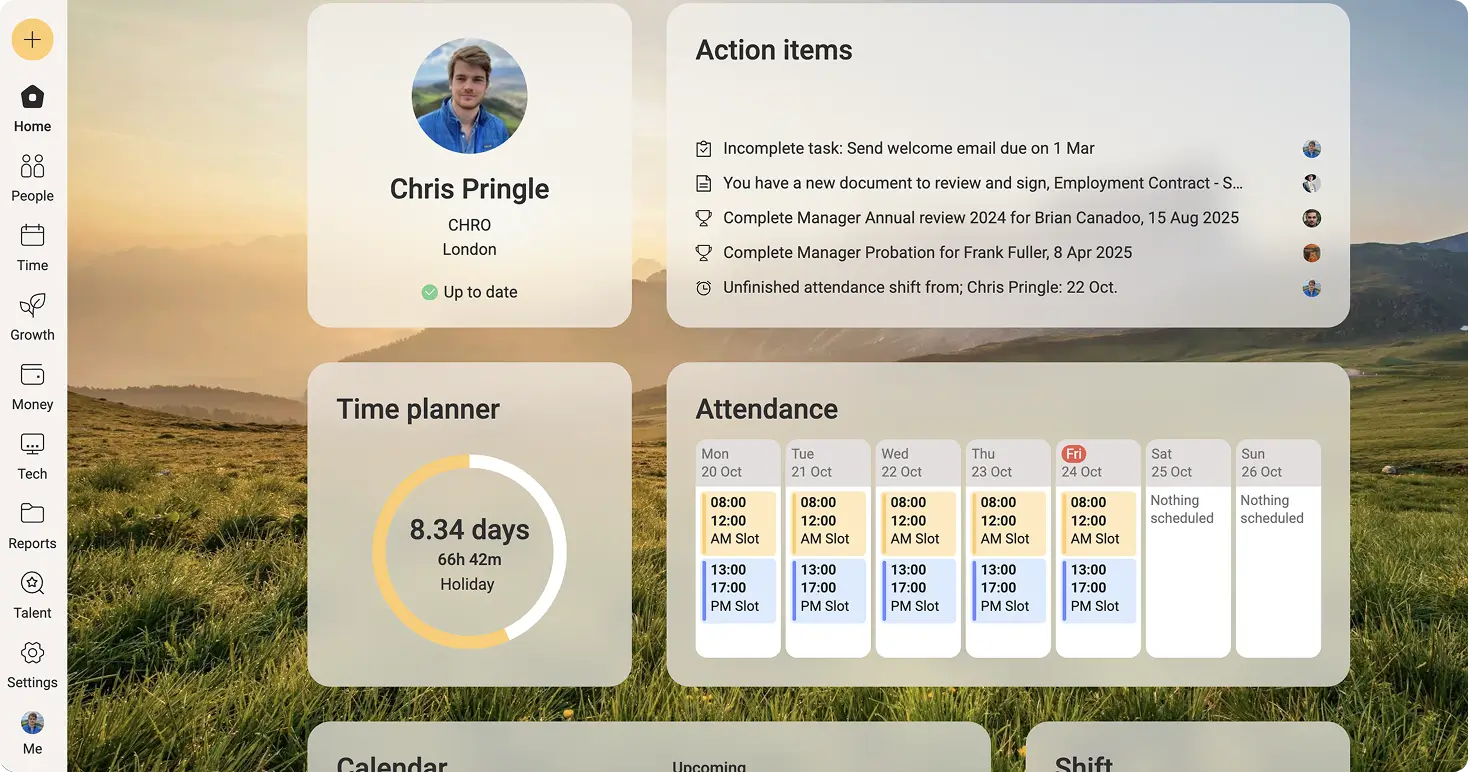 zelt human resource management software dashboard