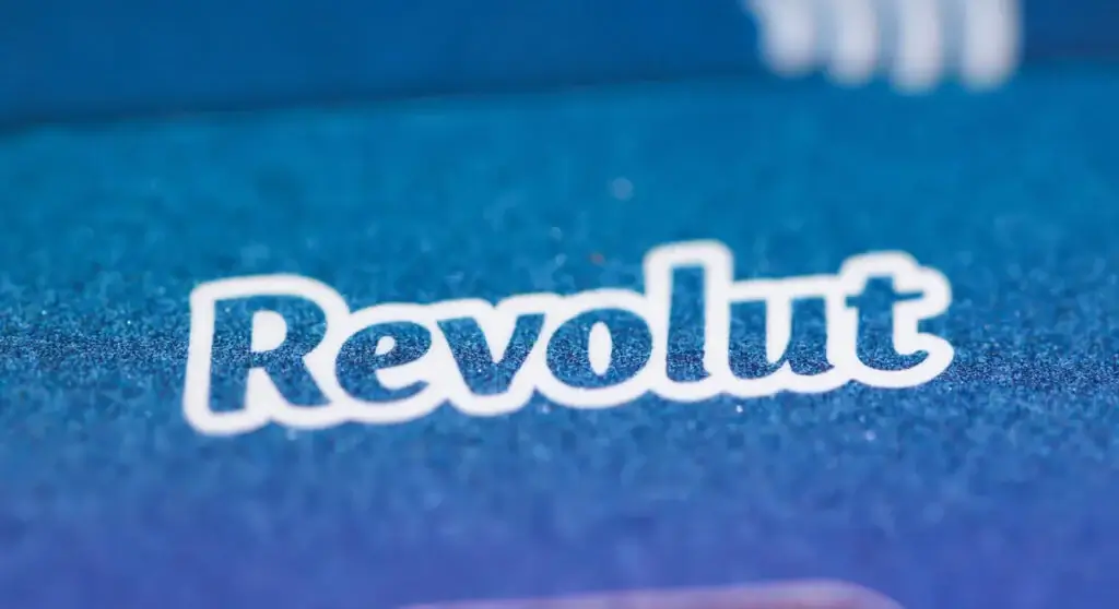 revolut logo on a blue credit card